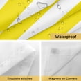 thumbnail image 5 of No Hook Shower Curtain with Snap in Liner, Minimalist Modern Yellow White Stripe Waterproof Fabric Bathroom Curtain Mesh Top Window, Simple Line Texture Shower Curtains 72x84in, 5 of 9