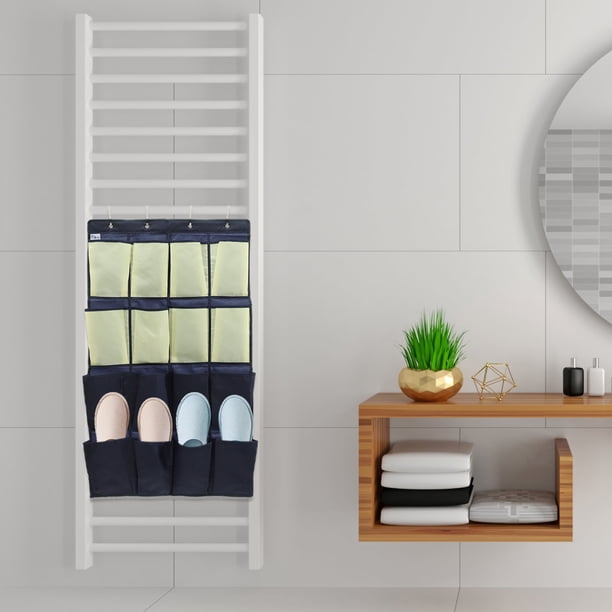 TEHAUX Organizador Colgante Para Zapatos Con 16 Bolsillos Azul Resistente Para Closet Y Puerta
