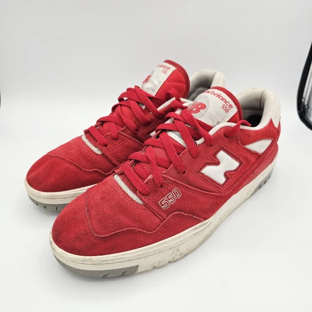 New Balance 550 Shoes Suede Pack Team Red Sneakers Mens Size 10.5 - BB550VND