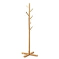 thumbnail image 2 of Tozuoyouz Solid Wood Coat Rack Stand, Free Standing Hall Coat Hat Rack Stand With 5 Hooks For Coats, Hats, Bags, Purses, For Entryway, Hallway, Rubberwood Hooks,Base And Pole Beige 53.1X14.9In, 2 of 5