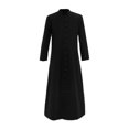 thumbnail image 2 of New Church Priest Trench Jacket Cassock Clergy Robe Preacher Men Liturgical Stand Collar Single Breasted Minister Choir, 2 of 3