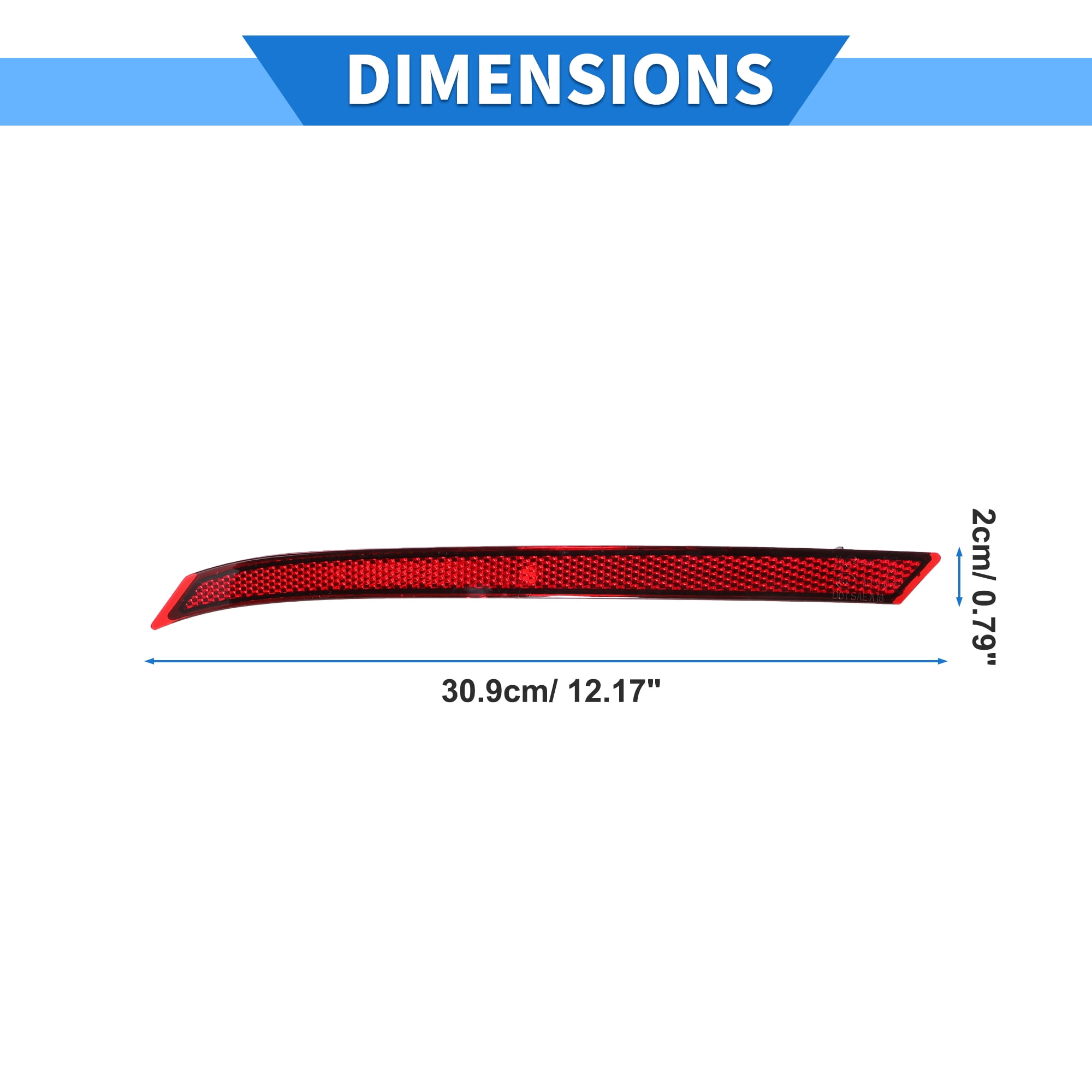 Unique Bargains Bumper Reflector for Land Rover Range Rover Velar 2018-2023, Red