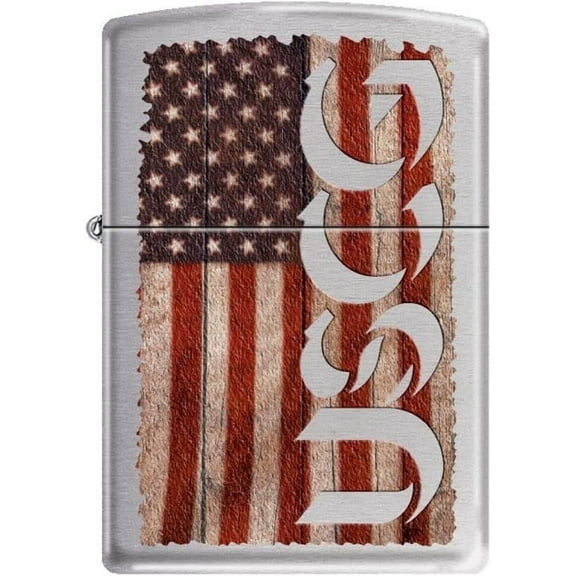Zippo Lighter- USCG Coast Guard American Flag Brushed Chrome Windproof Lighter #Z5021
