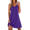 thumbnail image 2 of Juesizh Nightgowns for Women Solid Color Sleep Dress Casual Loungewear Pajamas Sleepwear, Gifts for Women, 2 of 8