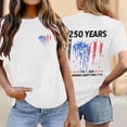 thumbnail image 2 of WERYOUNG Red White & Blue Graphic T Shirt For Women Short Sleeve Crew Neck Patriotic Tee 250th Anniversary USA Celebration T-Shirts Travel Party Comfortable Tops S, 2 of 4