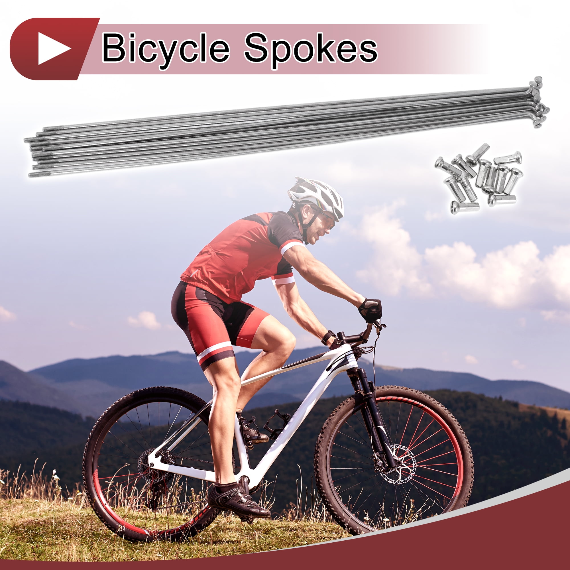 Unique Bargains 12 Set 14G Bicycle Spokes Bike Wheel Spokes 304 Stainless Steel 235mm
