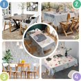 thumbnail image 4 of Blue Boho Abstract and Plant Pattern Rectangle Tablecloth 60"x84",Waterproof Polyester Rectangle Table Cloth, Wipeable Spillproof Polyester Tablecloth for Dining, Camping, Indoor and Outdoor, 4 of 5