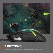 SteelSeries Rival 5 Gaming Mouse with 9 Programmable Buttons and 18k CPI TrueMove Air Optical Sensor