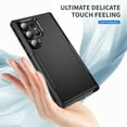 thumbnail image 3 of ELEHOLD Hybrid Case for Samsung Galaxy S24 Ultra 6.8" Rugged Shockproof Anti-Scratch Anti-Fingerprint Protective Hard PC Cover Support Wireless Charging for Samsung Galaxy S24 Ultra - Black, 3 of 8