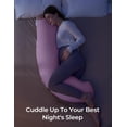 thumbnail image 6 of Body Pillow for Pregnancy, J Shaped Pregnancy Pillows for Side Sleeping, Soft Maternity Pillow with Jersey Cotton Cover for Head Neck Belly Support, Pink, 6 of 16