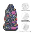 thumbnail image 4 of Wukai Floral Full Set Car Seat Covers with Soft Padding Universal Auto Front Seats Protector and Cushion Mat, 4 of 5