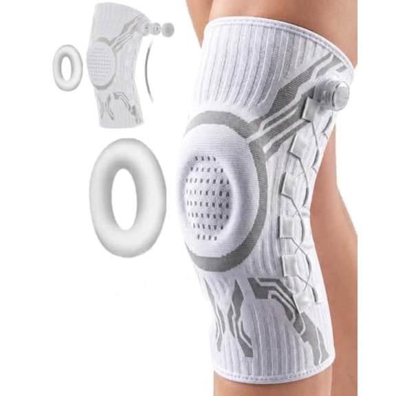 HIJUNE 2027 Upgrade Knee Sleeve, Adjustable Knee Brace With Precision Dial, Patella Gel Pad & Side Stabilizers For Running, Workout, Unisex