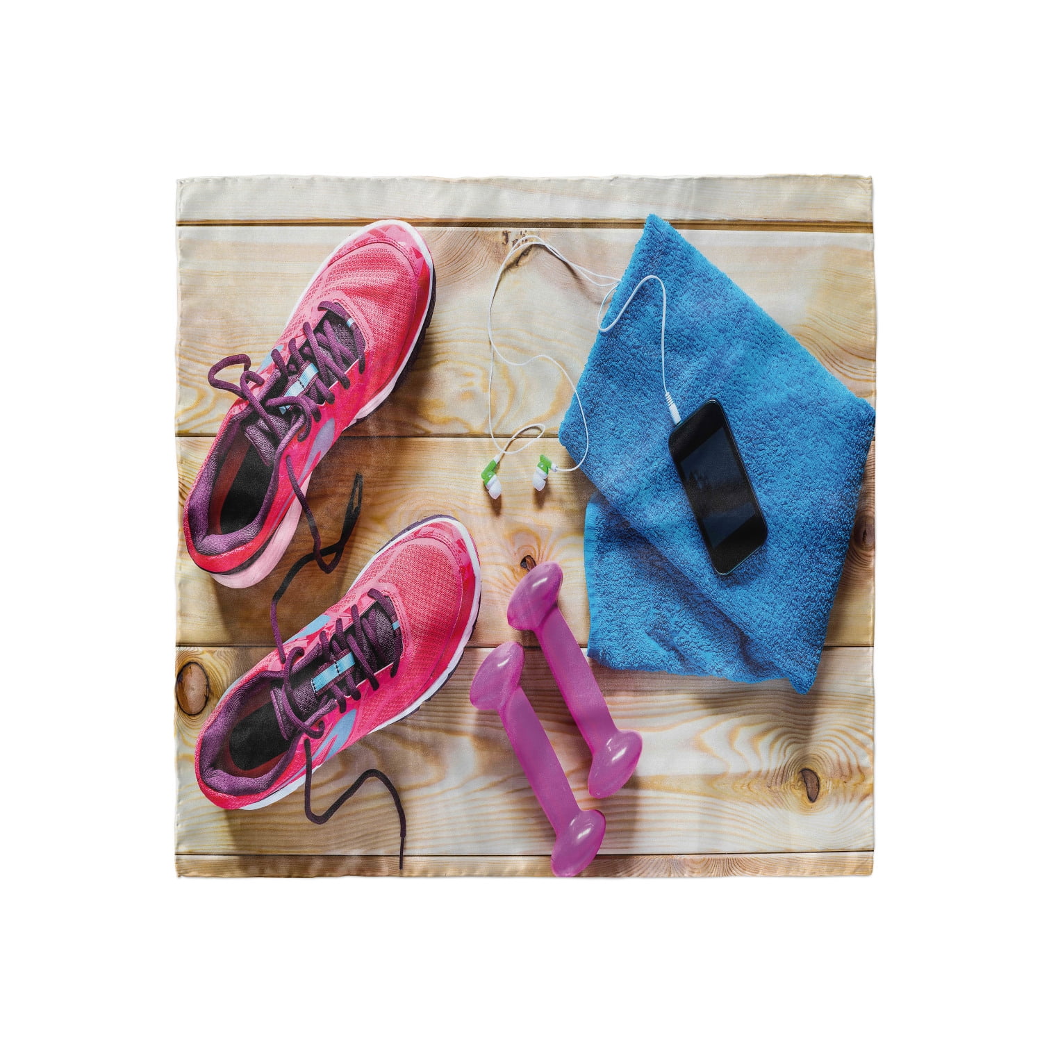 Ambesonne Fitness Head Scarf, Women's Gym Equipment, Head Wrap, 3