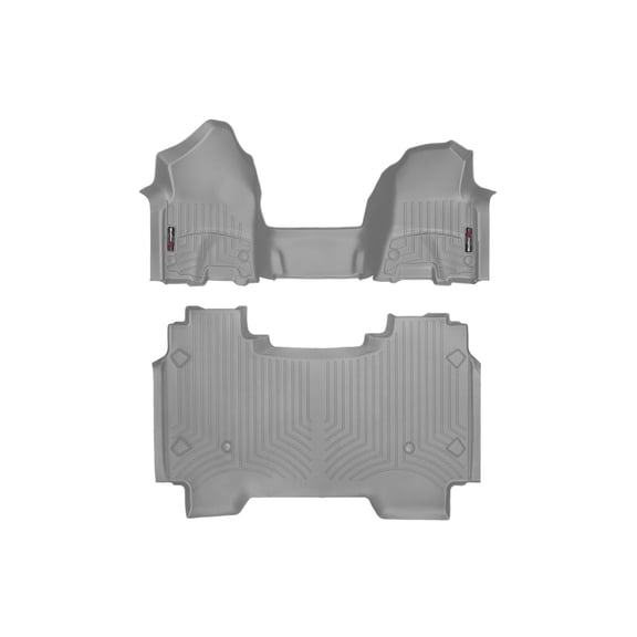 WeatherTech Custom Fit FloorLiners compatible with Ram 1500, Ram Truck 1500 - 1st Row Over-The-Hump & 2nd Row, Grey