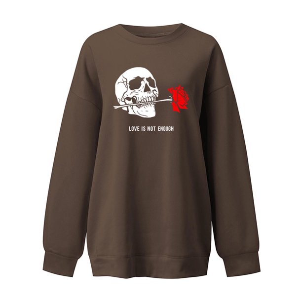 Moda mujer estampado cuello redondo pulóver Tops manga larga cómoda blusa sudadera Fridja fjkfkj6114