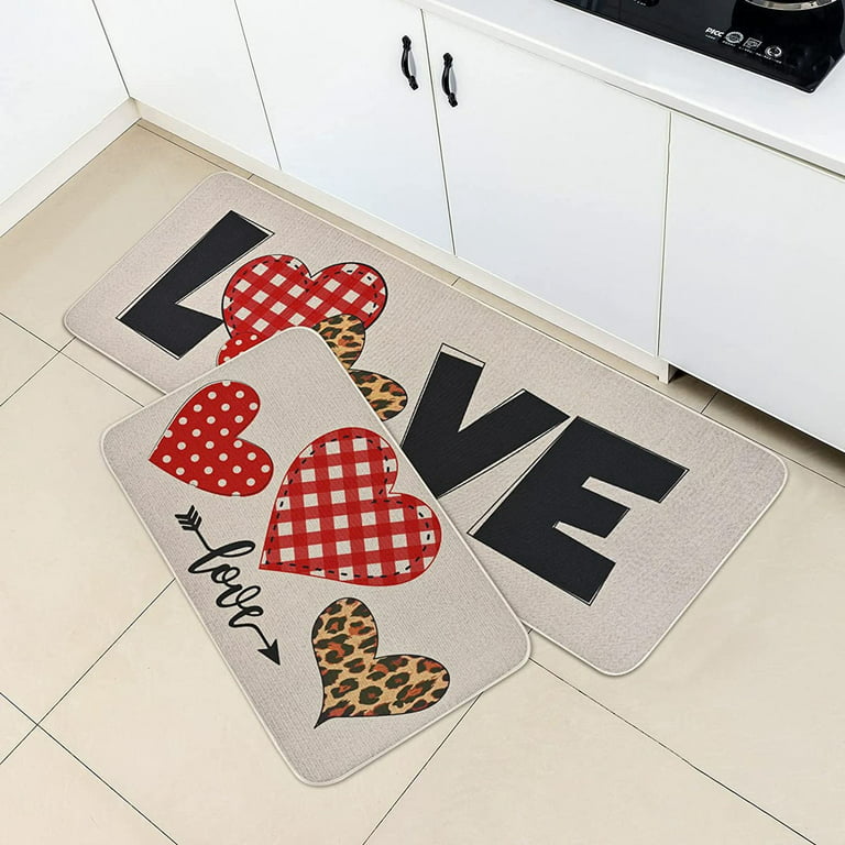 COSY HOMEER Kitchen Rugs 2 Pieces, 20x48+20x30, Absorbent and  Stain-Resistant Kitchen Mats Non-Slip, Machine Washable Kitchen Floor Mat,  Rugs for Kitchen, Floor and Home, Brown 
