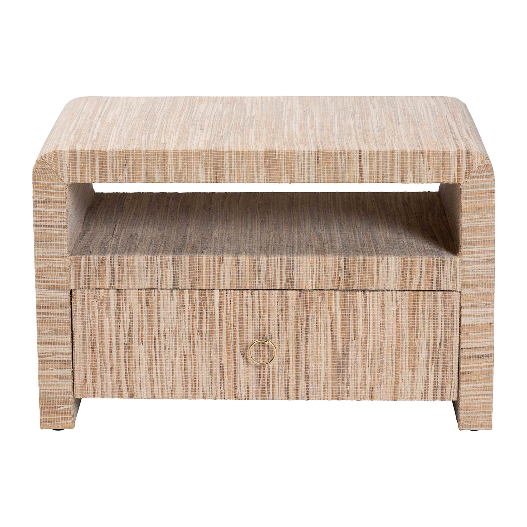 bali & pari Hannah Boho Nightstand, 1-Drawer, Natural