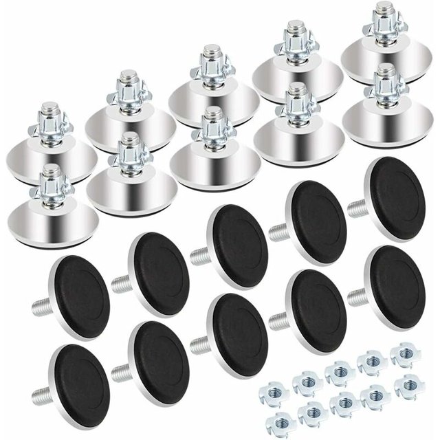 20 piezas patas de gato para muebles, patas ajustables para muebles M8 x 40mm, tornillos de ajuste para patas de muebles, silla, mesa