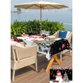 thumbnail image 4 of Outdoor Tablecloth with Umbrella Hole and Zipper, Black Christmas Rectangle Table Cloth 60x102 Inch Waterproof Tablecloth, Snowman Xmas Balls Pine Needle Tree Picnic Table Cover for Patio Camping, 4 of 7