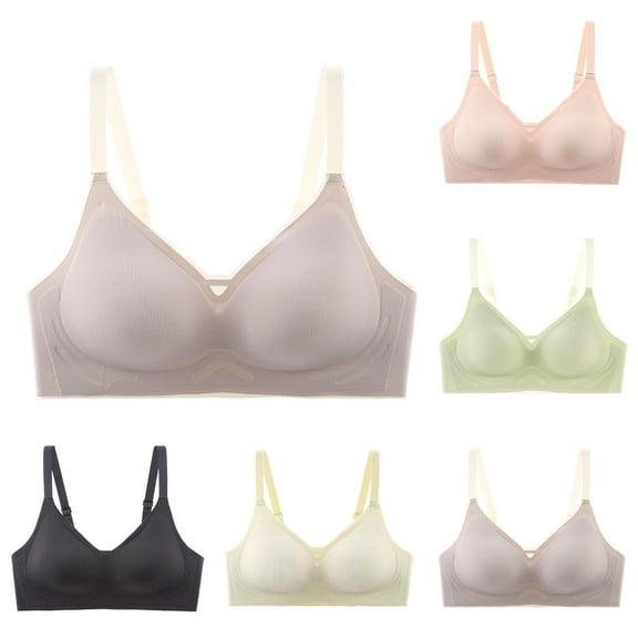 SMihono Comfortable Seamless Full Coverage Bra for Women Wireless Solid Color Bras with Soft Support Smooth Bralette Green XXL