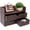 Dark Brown, variant on Wooden Office Desk Organizer - Organizing Tool for Desktop, Cubicle, Bedroom, Kitchen - Vintage Style Organization Caddy with Top Tray Shelf & 3 Drawers - 13.6x9x7 Inches (Rustic)