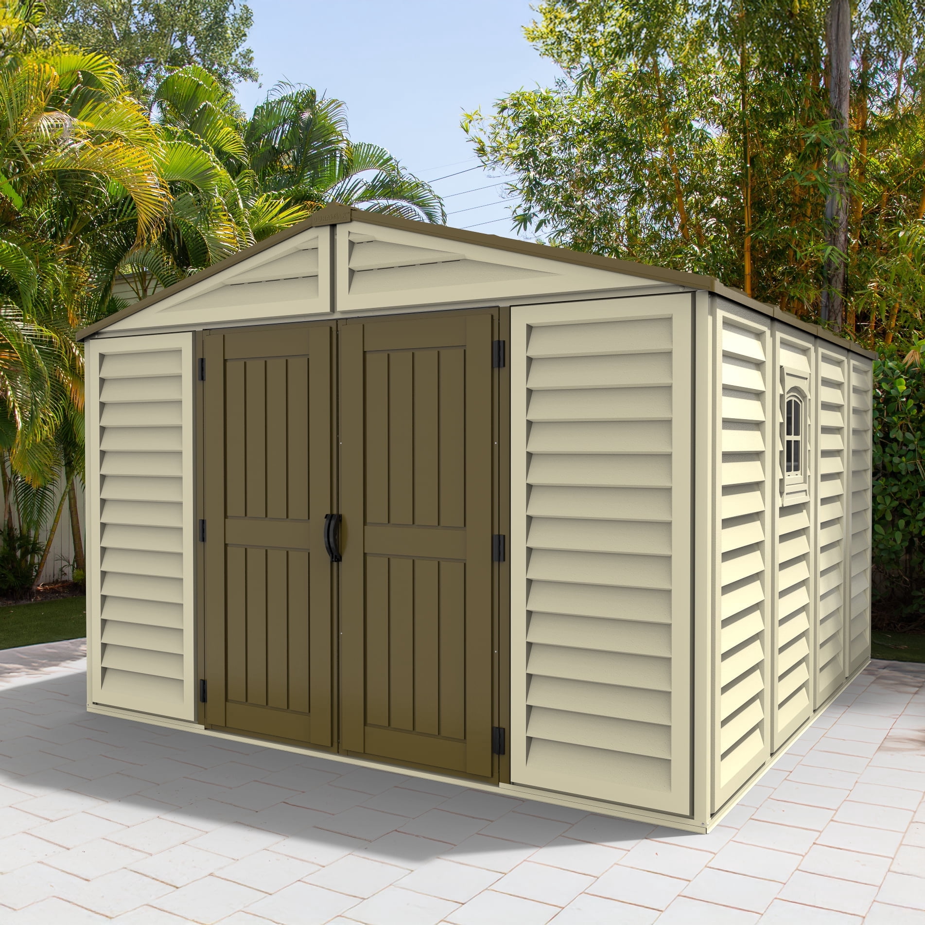 Duramax 10x8' Woodside Plus Vinyl Shed, All Weather Durable