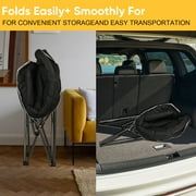 Oversized Folding Round Camping Chair,Heavy Duty Super Comfy Padded Moon Camp Chairs,Perfect for Indoor&Outdoor