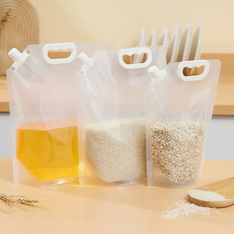 Grain Moisture-proof Sealed Bag, 10PCS Transparent Grain Storage Suction  Bags,Reusable Airtight Smell Proof Packaging Bags
