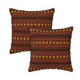 thumbnail image 1 of Housses de Coussin Décoratives en Velours Lot de 2, Housse de Coussin Carrée Douce avec Fermeture Éclair Invisible Impression Tribale Aztèque, 20"x20 Pouces, 1 of 6