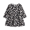 thumbnail image 1 of Vestido de princesa con estampado de margaritas de manga larga para niñas pequeñas, 1 of 8