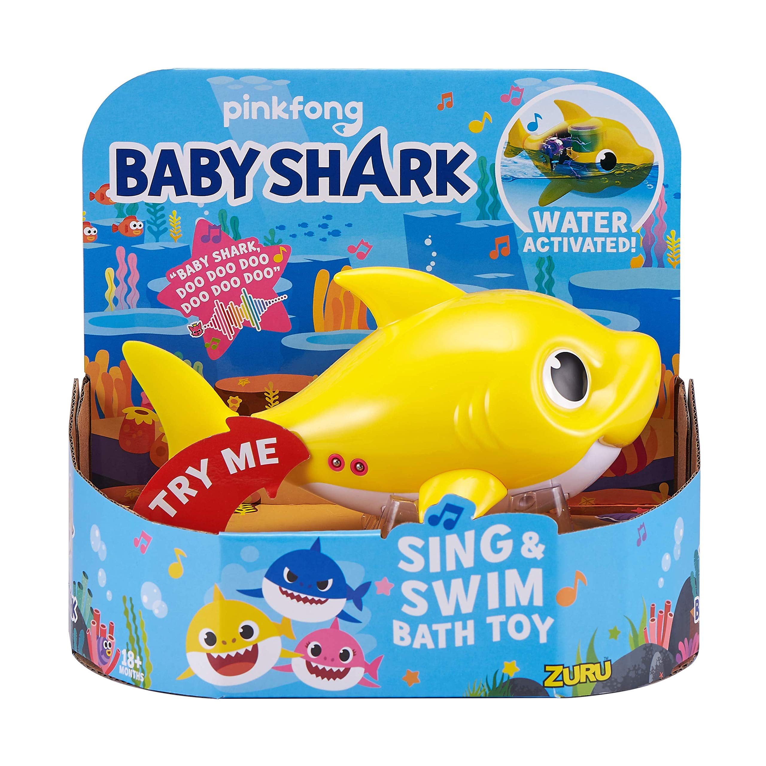 Pinkfong Baby Shark Bath Squirt Toy Set of 3 Bags Red Blue Yellow NEW SEALED