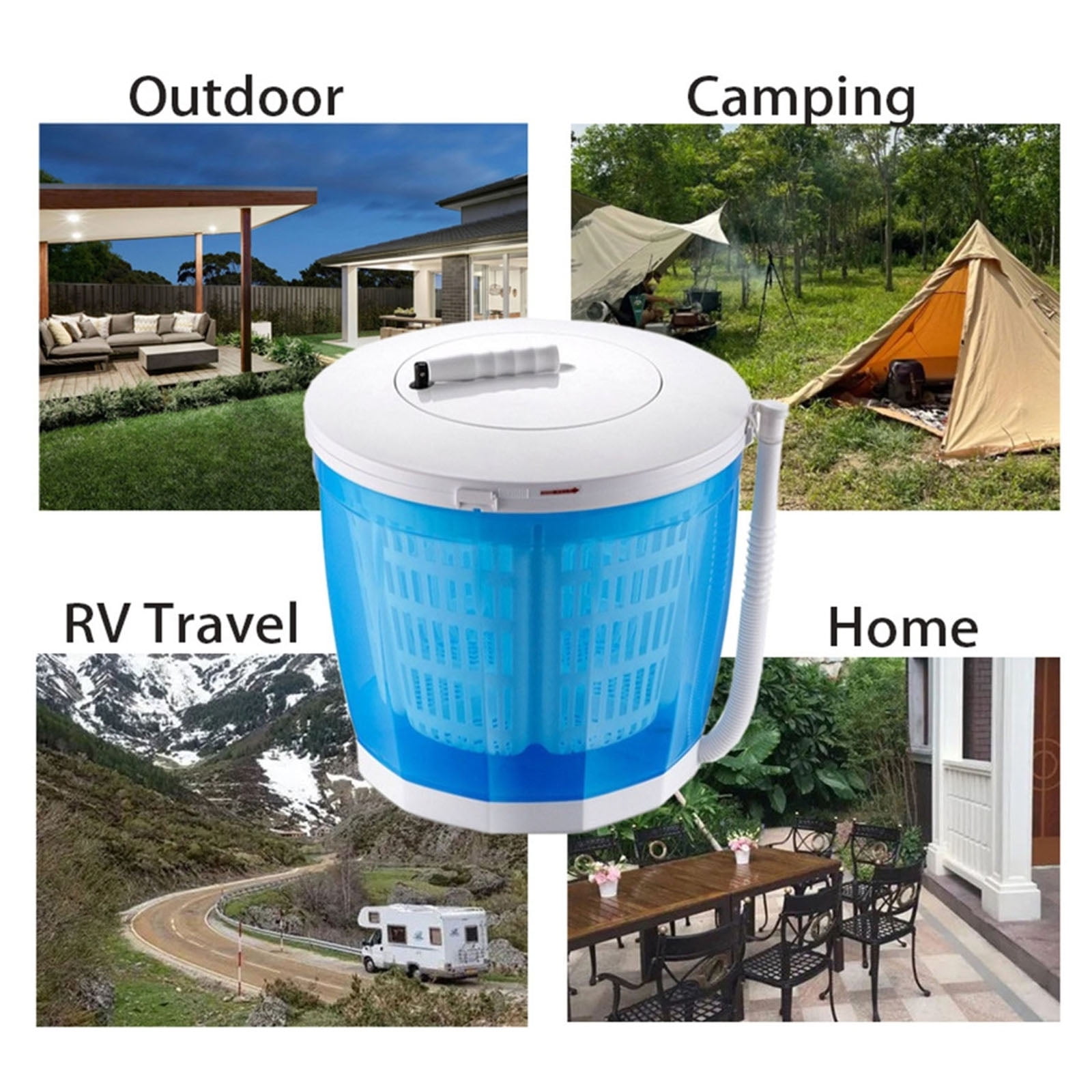 Space Saving Washer Spins Dryer Detachable Miniature Laundry Machine for Apartments Dorms Outdoor Adventures Use