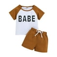 Baby Boy Outfit Toddler Kids T Shirt Short Sleeve Tops Shorts Monogram baby-boy-outfit-and-girls-summer-colorful-striped-tops-animal-cartoon