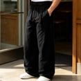 thumbnail image 2 of StSilkitty Mens Casual Pants Elastic Waist Baggy Wide Leg Pants Lightweight Soft Breathable Trousers with Pockets, 2 of 9