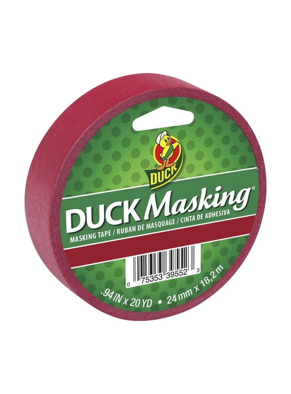 Duck Brand .94 in. x 20 yd. Red Colored Masking Tape