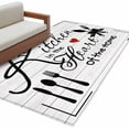 thumbnail image 2 of Kitchen Tableware Washable Area Rugs 2.7'x5', Love Low Pile Throw Living Room Rug Non-Slip Sturdy Edge Binding Carpet for Indoor Entryway Bedside Kitchen, 2 of 9