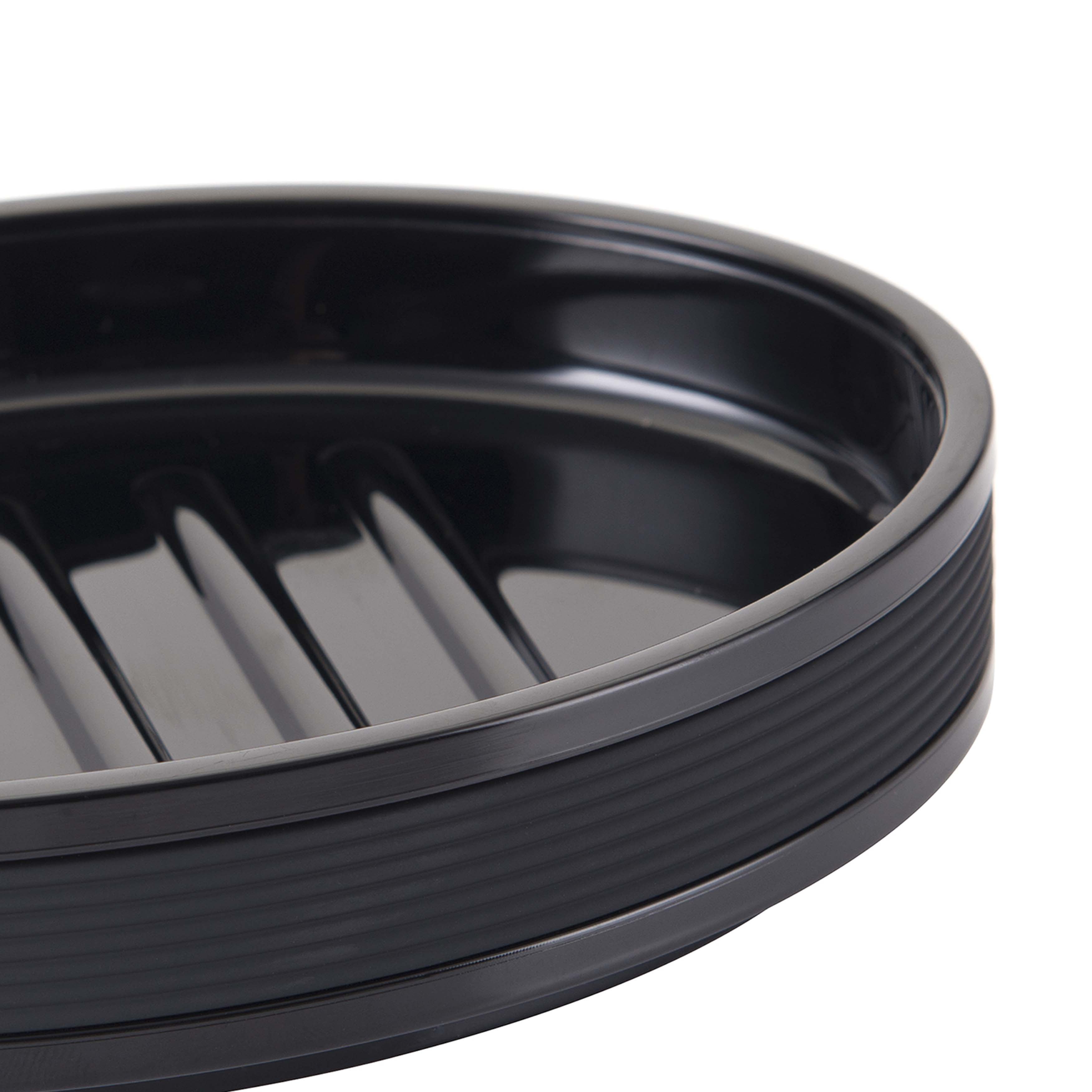 Mainstays Soft Touch Black Plastic Soap Dish, 1 Each