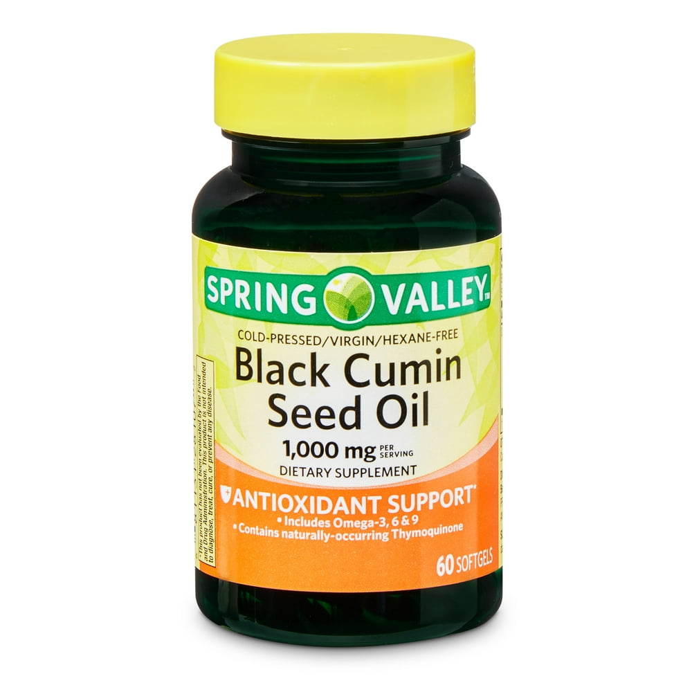 Spring Valley Virgin Black Cumin Seed Oil Softgels, 1,000 mg, 60 Count