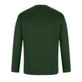 thumbnail image 4 of Wyobmus Mens Cotton Crewneck Tshirt Loose Fit Ribbed Pullover Solid Long Sleeve Closed Cuff Sweatshirts Green, 4 of 5