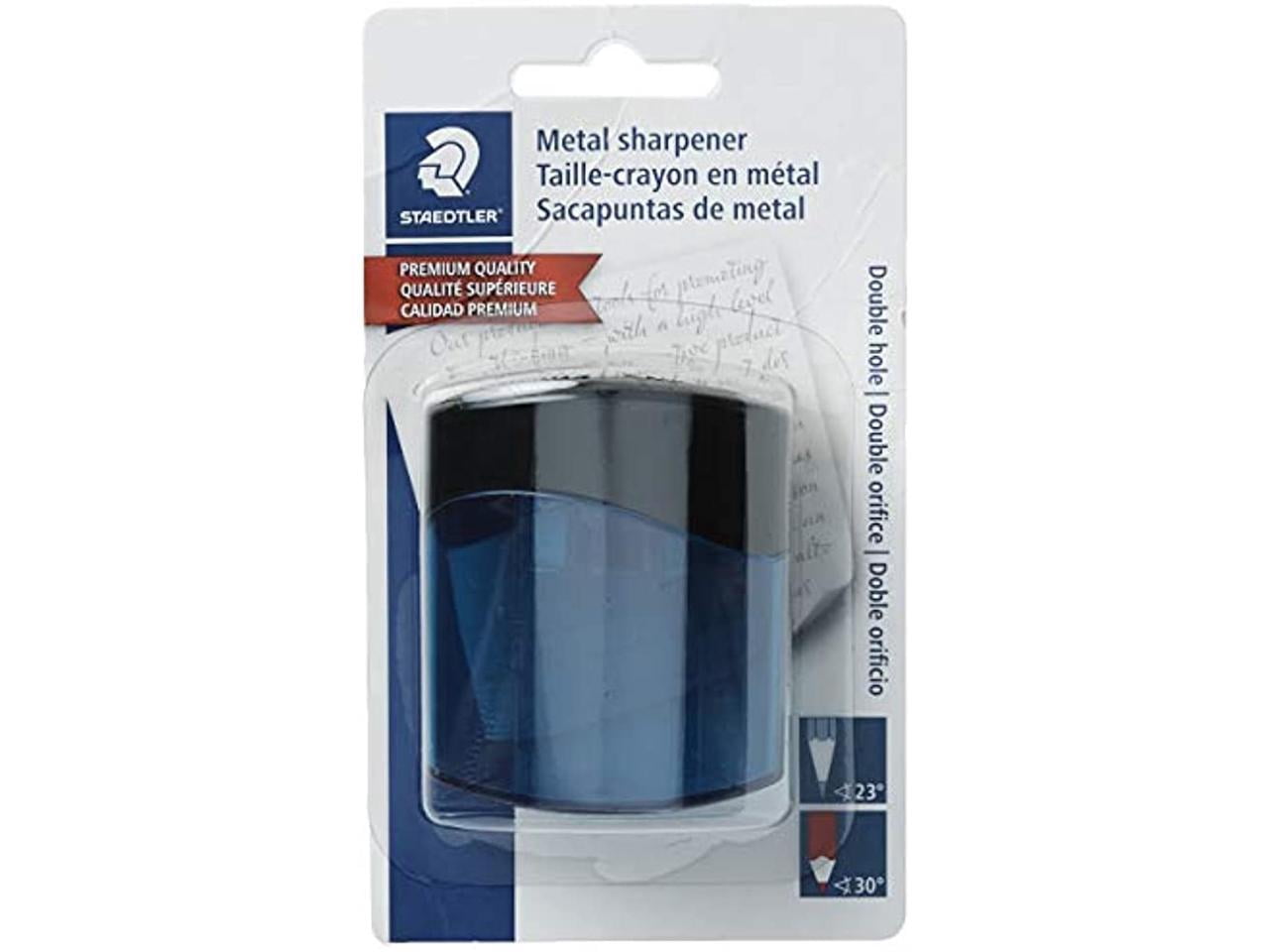 Taille-Crayon Double Pointe Staedtler 512 006 - Couleur Turquoise - Angle 23° Pour Crayons à Papier, 30° Pour Crayons De Couleur - 11