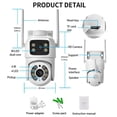 thumbnail image 3 of 4MP Outdoor Surveillance Camera Dual Lens Dual Screen AI Auto Tracking IP Video Wifi PTZ Camera CCTV Two Way Audio ICSEE, 3 of 7