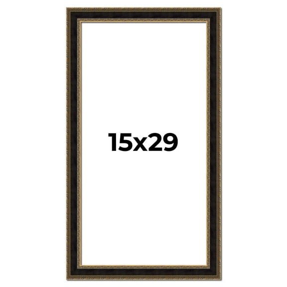 15x29 Frame Gold Antique Vintage Sold Wood Picture Frame | 1.75 Inch Moulding Width | Interior