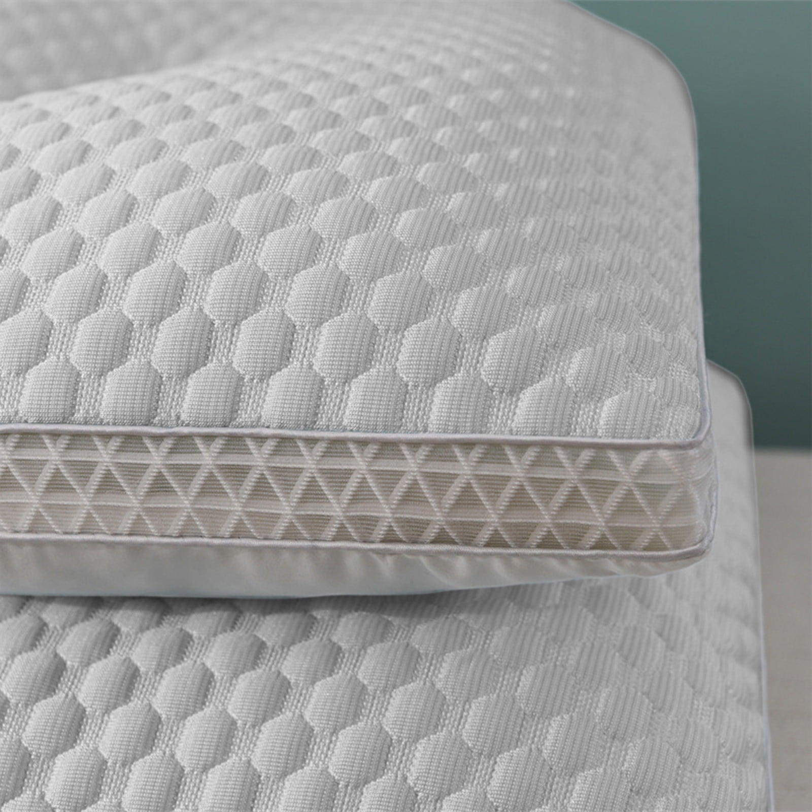 EazyTech Cooling Memory Foam Pillows Queen Size Cervical Pillow Ergonomic Head Neck Support for Side Back Stomach Sleepers Machine Washable 20x30inch Gray