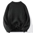 thumbnail image 5 of Wancir Men's Cable Knit Vintage Chunky Sweater Loose Casual Knitted Sweater Unisex Woven Crewneck Knitted Top, 5 of 5