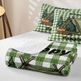 thumbnail image 4 of Erosebridal Happy Camping Bed Spread Queen,Green Geometric Plaid Queen Coverlet Set For Boys Kids,3-Piece, 4 of 7