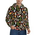 thumbnail image 2 of Uemuo Mushrooms Pattern Men's Hoodie - Casual Pullover Hoodie with Kangaroo Pocket, Stylish Hooded Sweatshirt for Everyday Wear-Small, 2 of 7