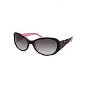 Bebe Women's Dazzler Oval Black and Pink Sunglasses