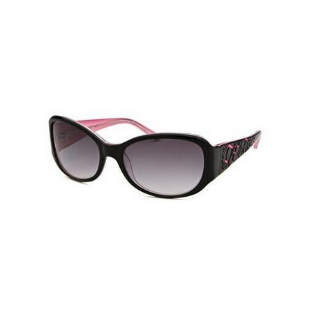 Bebe Women's Dazzler Oval Black and Pink Sunglasses