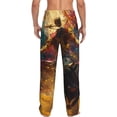 thumbnail image 3 of Goofa Colorful Bull Western Man Pattern Printed Soft Pajama Pants for Men, Wide Leg Comfy Casual Lounge Yoga Pants-Small, 3 of 9