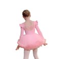 thumbnail image 2 of ‌LYMAYTER Girls Kids Criss-Cross Ballet Tutu Dress Set Fashion Long Sleeve Ruffle for Leotard Suit 3-11Y, 2 of 8